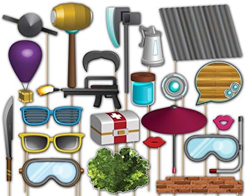 Birthday Galore Battle Gamer Fortnight Photo Booth Props Kit 20 Pack