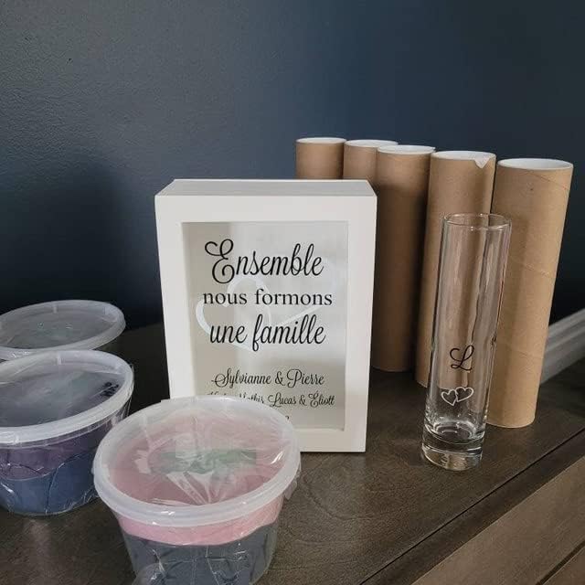 Personalized Blended Family Wedding Sand Shadow Box Set