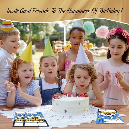 Strike Bowling Birthday Invites For Boys 20-Pack