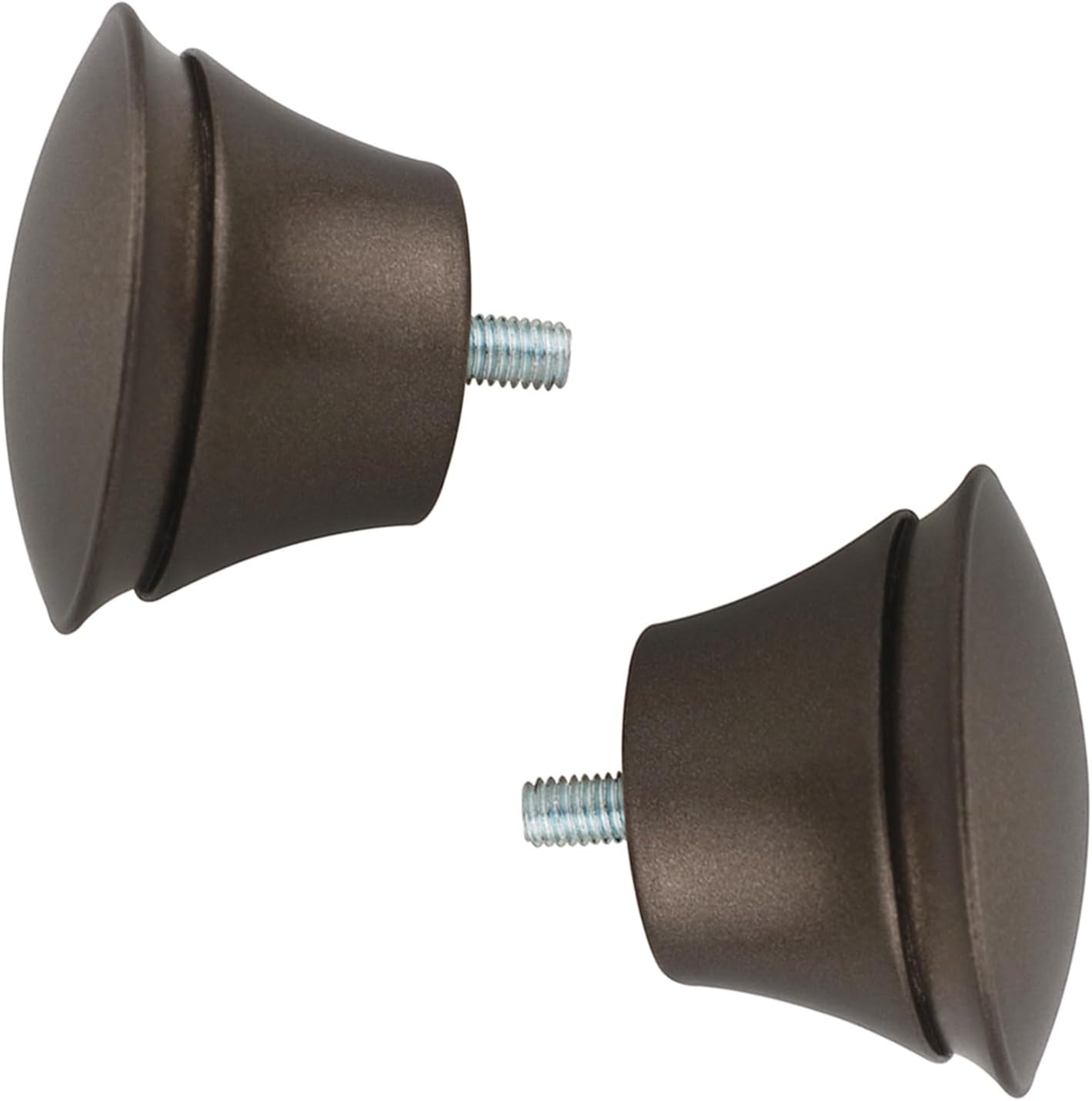 2PCS Brown Plastic Roman Rod Ends for 58 Inch Curtain Rods