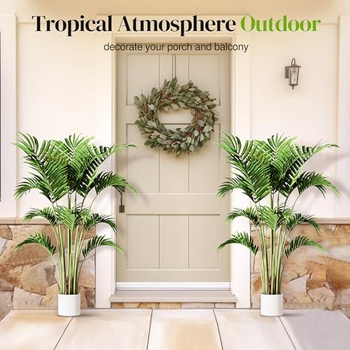 Artificial Palm Tree 4FT 2 Pack with White Planter