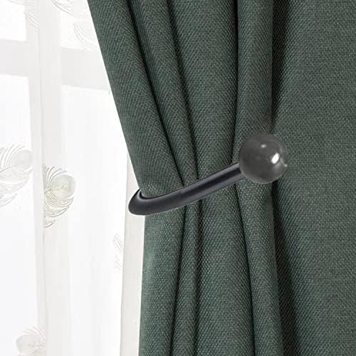 Meetart Black Curtain Holdbacks 4 Pack with Screws