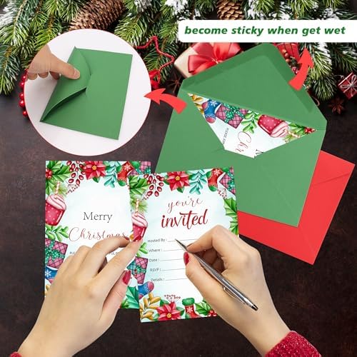 30 Pack Christmas Party Invitations with Envelopes