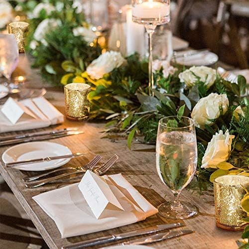 Gold Tea Light Candles Holders for Wedding Centerpieces 24Pcs