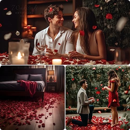 Pre-Separated Scented Artificial Silk Rose Petals 1000 PCS Dark Red