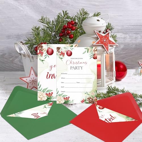 30 Pack Christmas Party Invites with Envelopes