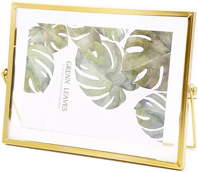 Floating Glass Frame Vintage Style Gold