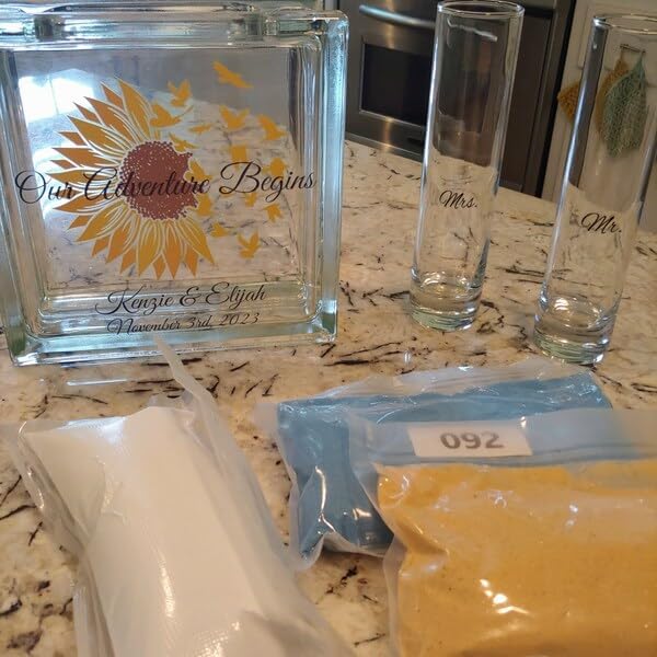 Personalized Our Adventure Begins Glass Sand Ceremony Set with Lid