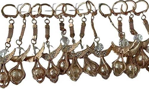 CLGIFT 12 Piece Rhinestone Angel Keychain Set
