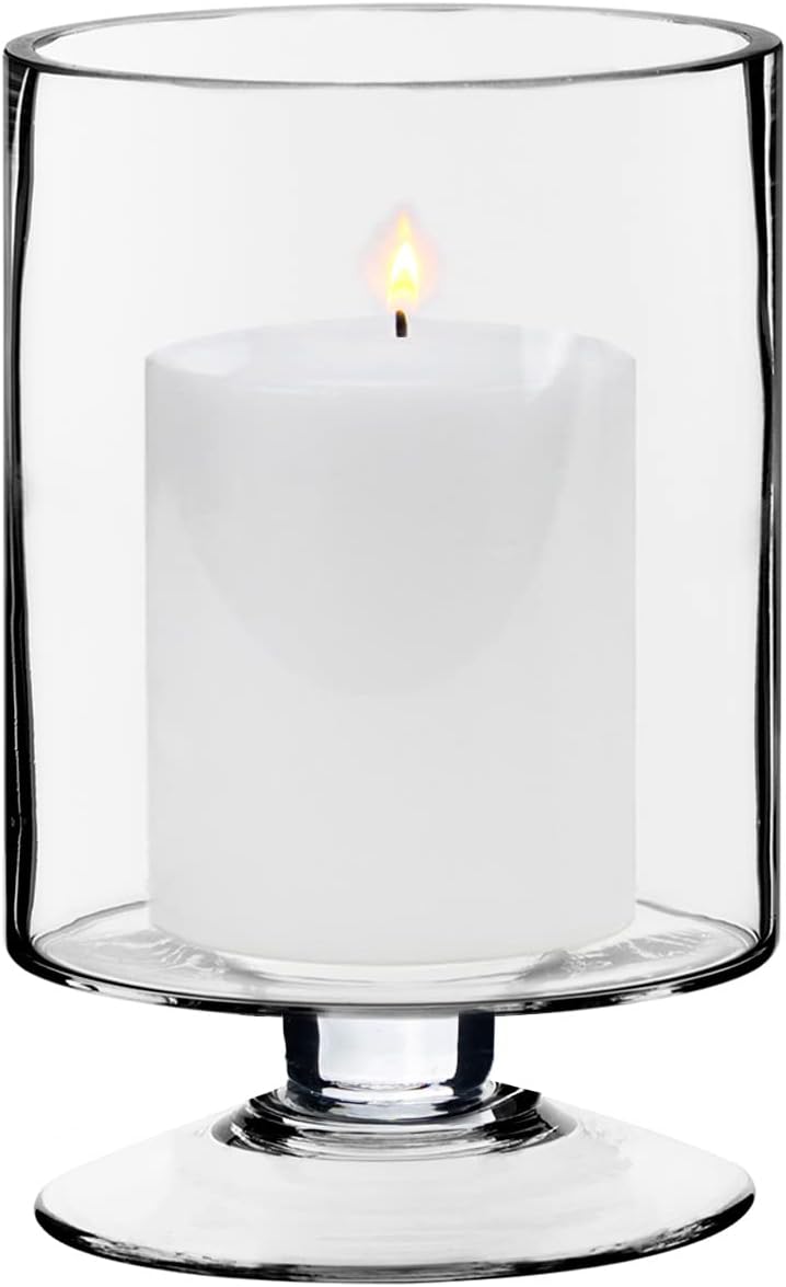 CYS EXCEL Glass Hurricane Candle Holder 8 Inch