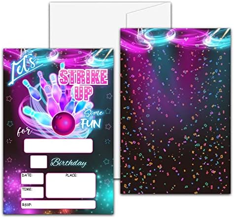 Levitatinyear Bowling Party Invites 4x6 Inches 20 Pack