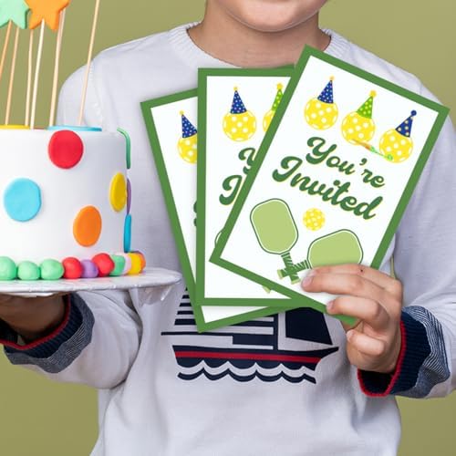 Pickleball Birthday Invitations Set 30 Cards 30 Envelopes