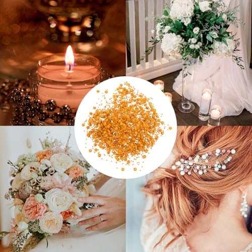 Uxcell 30pcs Artificial Pearl String for Floating Candle Orange