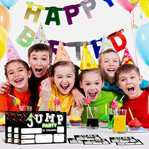 YSTEP 20 Birthday Invites with Envelopes 4x6 Trampoline Bounce House Party