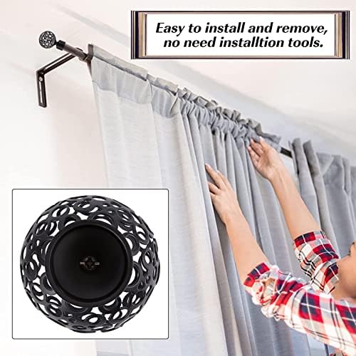 GORGECRAFT 2PCS Black Round Curtain Rod Finials