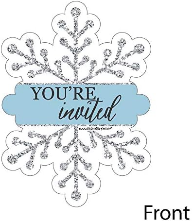 Big Dot of Happiness Winter Wonderland Shaped Fill-In Invitations Set of 12