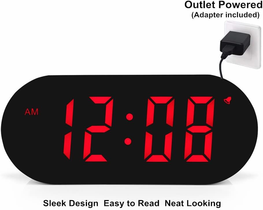 FAMICOZY Simple Digital Alarm Clock with Auto Dim and 6 Brightness Levels