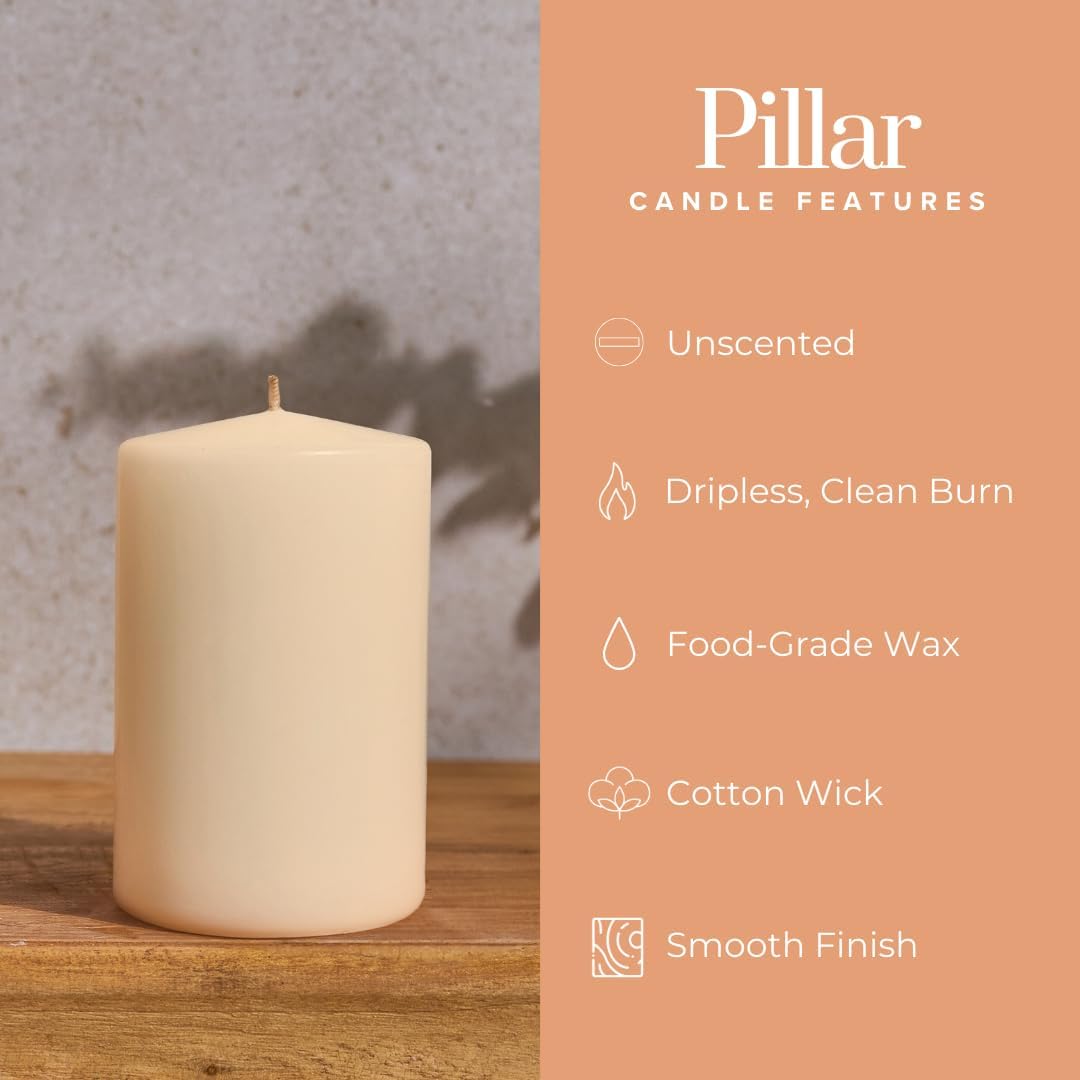 Simply Soson Ivory Pillar Candles Set of 6