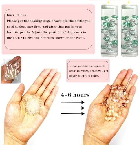 Floating Pearls Vase Filler 105pcs 1000 Transparent Beads