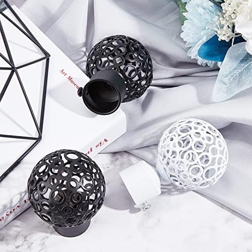 GORGECRAFT 2PCS Black Round Curtain Rod Finials