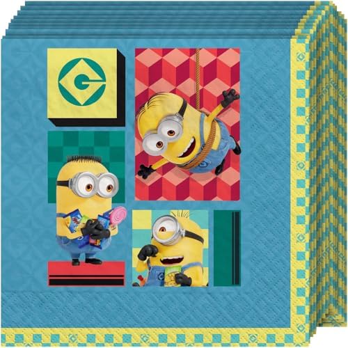 Despicable Me Multicolor Beverage Napkins 5x5 16 Count