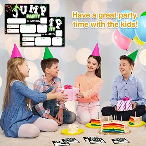YSTEP 20 Birthday Invites with Envelopes 4x6 Trampoline Bounce House Party