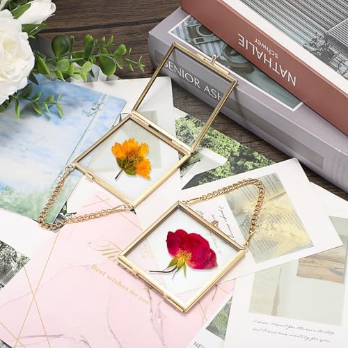 4 Pack Mini Brass Frame for Pressed Flowers Art Display