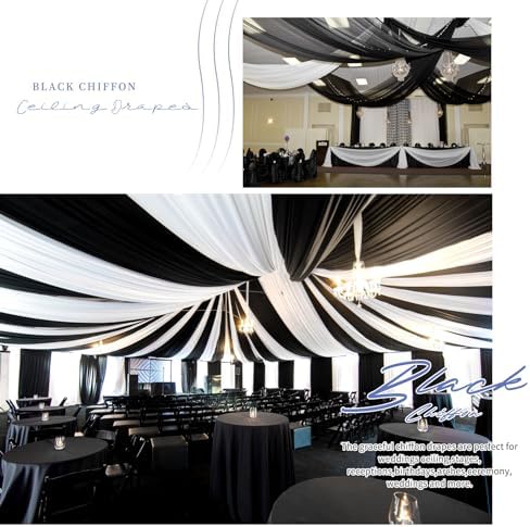 4 Panels Black Ceiling Drapes for Wedding Arch Decorations