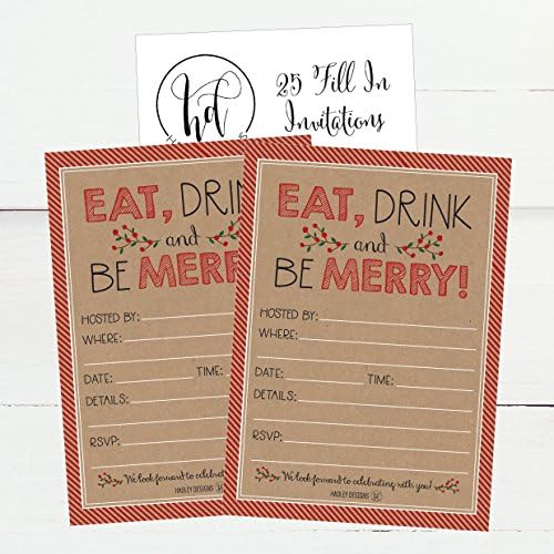 Hadley Designs Rustic Holiday Party Invitations
