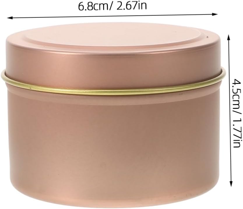 Zerodeko 12pcs Rose Gold Candle Tins with Lids for DIY Crafting