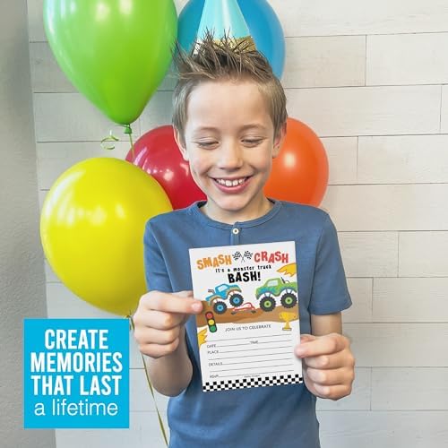 Hadley Designs 15 Monster Truck Birthday Invitations for Boys 1