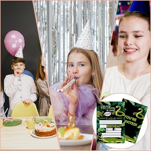 Reptile Birthday Invitations with Envelopes 25 Count