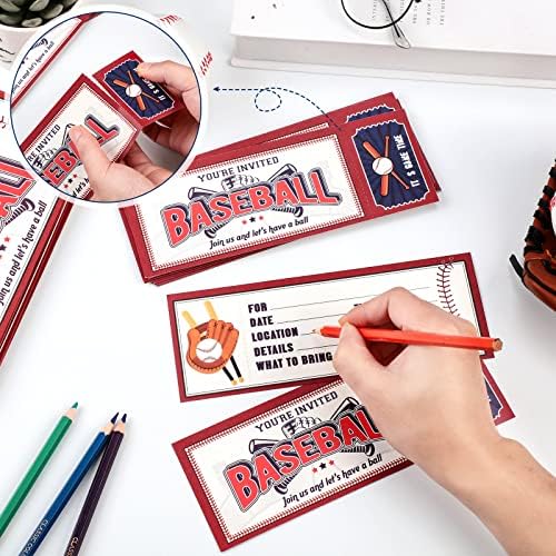 Woanger Baseball Party Invites 50 Pcs with Envelopes