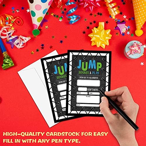 Levitatinyear Jump Birthday Invites with Envelopes