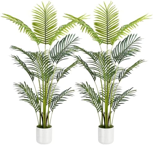 Artificial Palm Tree 4FT 2 Pack with White Planter