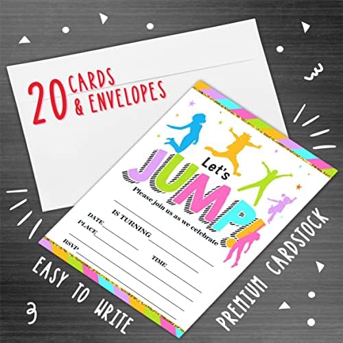 Lets Jump Birthday Party Invites Trampoline Bounce House