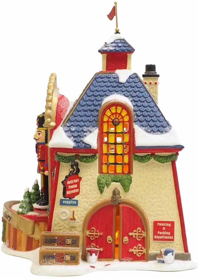 Department 56 North Pole Village Nutcracker Factory Animated Light Building