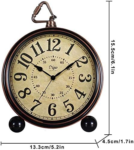 Maxspace 55 Inch Silent Desk Alarm Clock with HD Glass Face