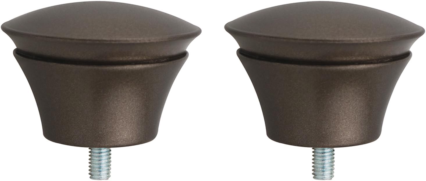 2PCS Brown Plastic Roman Rod Ends for 58 Inch Curtain Rods