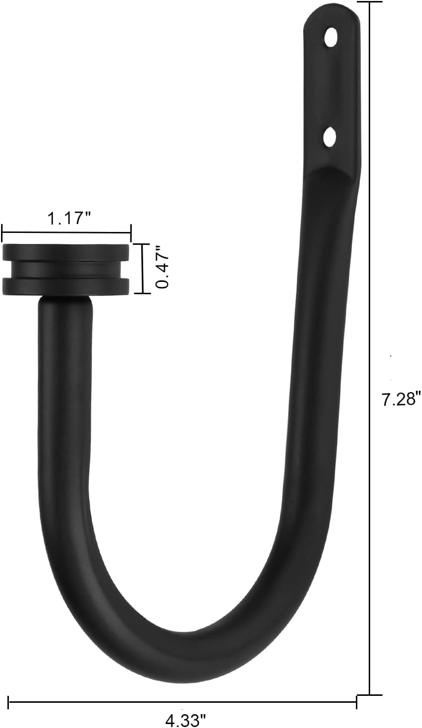 Kemmie Curtain Holders 2 Pack Matte Black Holdbacks