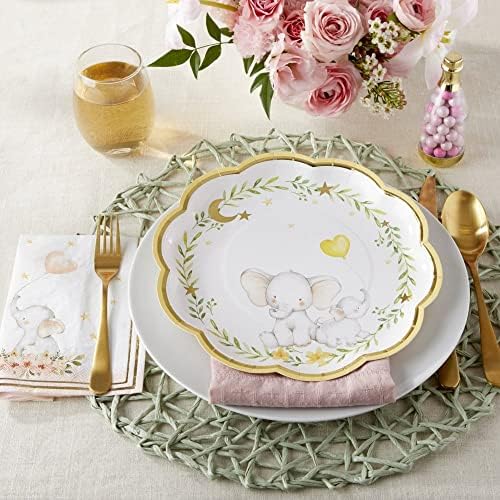 Kate Aspen 64 Pcs Elephant Baby Paper Plates 9 Inch