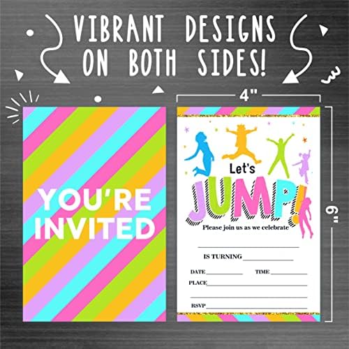 Lets Jump Birthday Party Invites Trampoline Bounce House