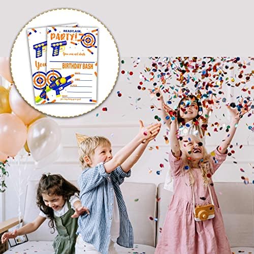 Foosproea Dart Gun Birthday Invites 20 Pack