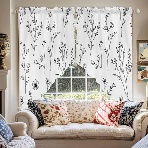 Spring Blooms Botanical Swag Valances 2 Pack Kitchen Window Curtains