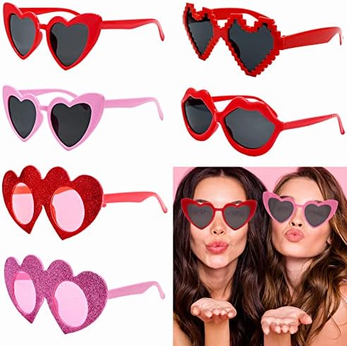 UMEELR Valentine Heart Sunglasses Set 6 Pack