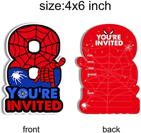 Superhero Birthday Invitations with Envelopes 20 Pack