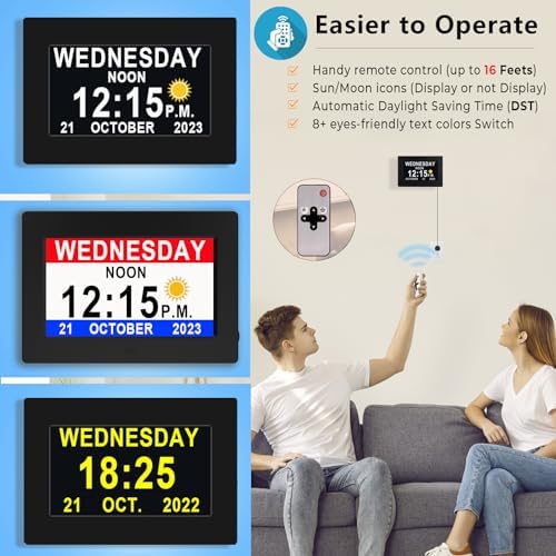 7 Inch Day Clock with 19 Alarms and 20 Custom Reminders
