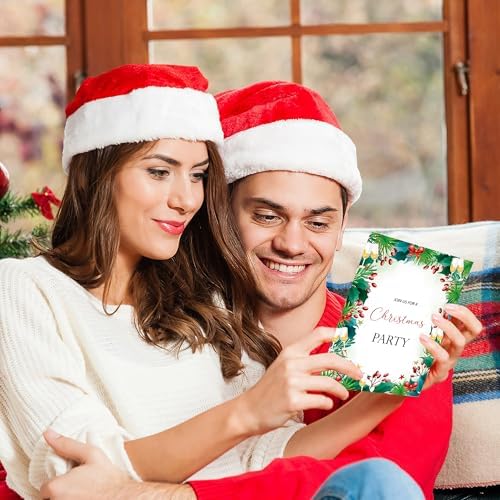 Lucleag 30 Christmas Party Invitations with Envelopes