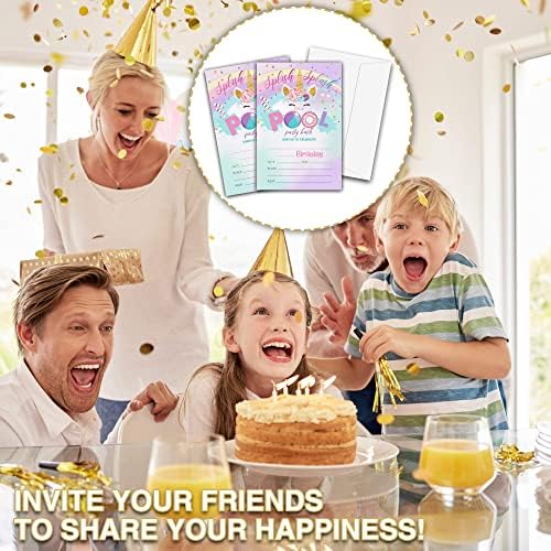 Unicorn Birthday Party Invitations 20 Cards Envelopes