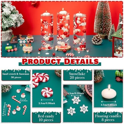 Snowman Christmas Vase Filler Decor Set 4136 Pcs